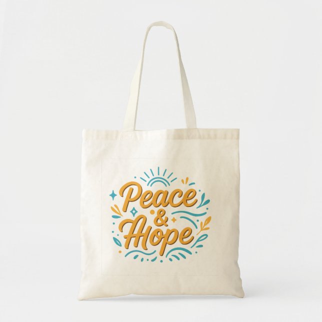 Peace & Hope  Inspiring Modern Design for Everyday Tote Bag (Front)