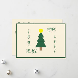 Peace Hope Joy Love Christmas Tree Holiday Card