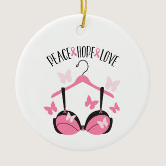Peace Hope Love Ceramic Ornament