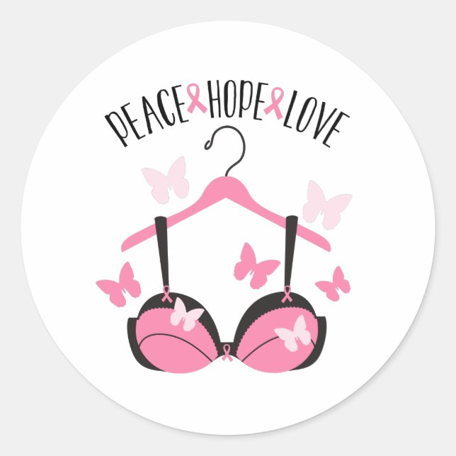 Peace Hope Love Classic Round Sticker (Front)