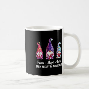 Peace Hope Love Gnomes Brain Aneurysm Awareness Coffee Mug