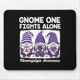 Peace Hope Love Gnomes Purple Ribbon Fibromyalgia Mouse Pad