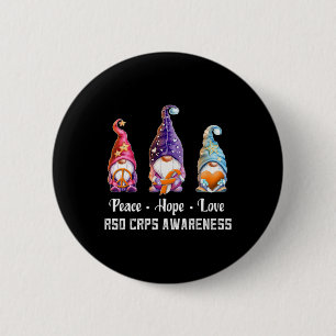 Peace Hope Love Gnomes Rsd Crps Awareness Button