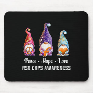 Peace Hope Love Gnomes Rsd Crps Awareness Mouse Pad