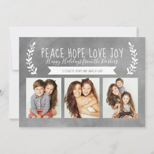Peace Hope Love Joy Holiday Photo Chalkboard