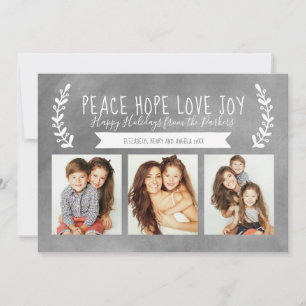 Peace Hope Love Joy Holiday Photo Chalkboard Card