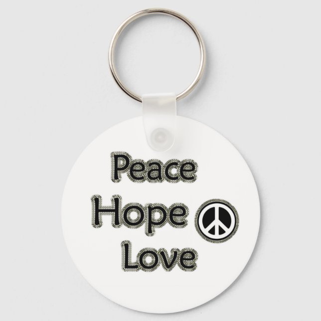 Peace Hope Love Keychain (Front)