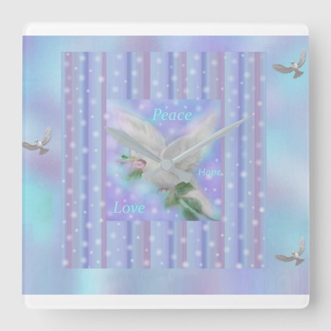 "Peace Hope Love" Large Clock (Front)