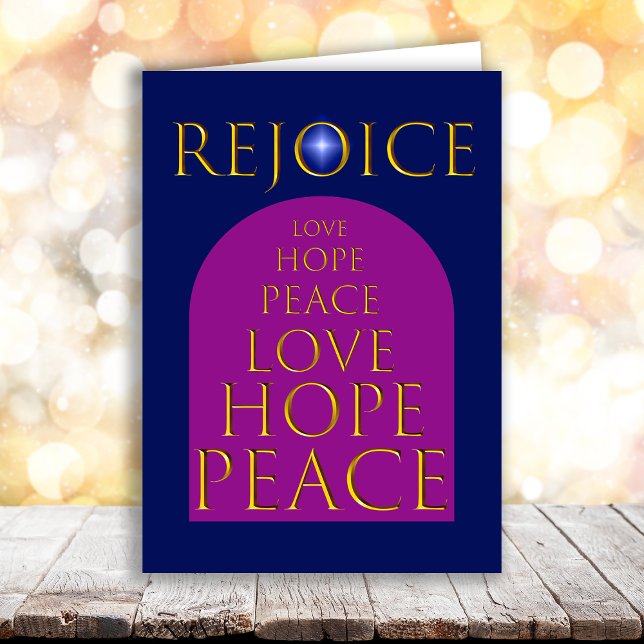 Peace, Hope, Love, Rejoice Religious Christmas Holiday Card (Creator Uploaded)