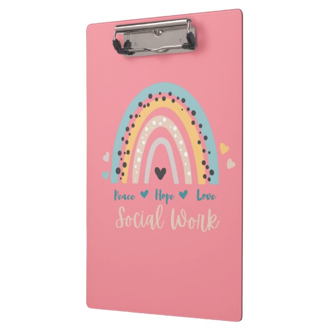 Peace Hope Love Social Work Clipboard (Left)