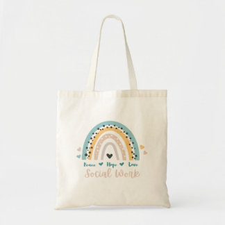 Peace Hope Love Social Work Tote Bag
