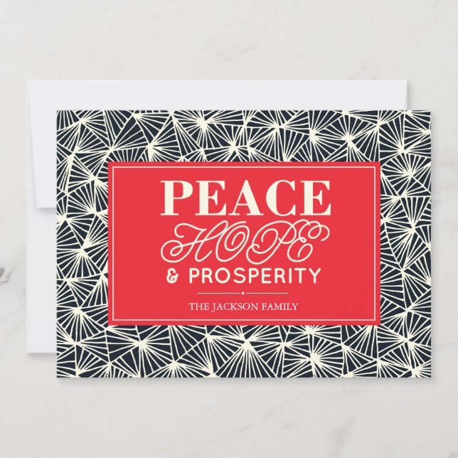 Peace, Hope & Prosperity Paper Holiday Card (Front)