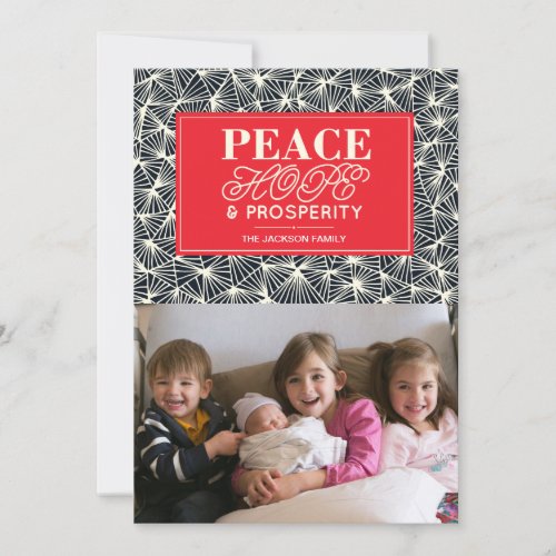 Peace Hope  Prosperity Paper Photo Card