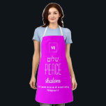 PEACE Hot Pink | Shalom Hebrew | שלום | Scripture Apron<br><div class="desc">Simple, elegant hot pink Apron with the word PEACE written in Hebrew, plus placeholder Scripture verse. All text is CUSTOMIZABLE, so you can personalize by, for example, replacing the Scripture with your name or favorite message. At the top there is a CUSTOMIZABLE MONOGRAM, which you can replace with your own....</div>