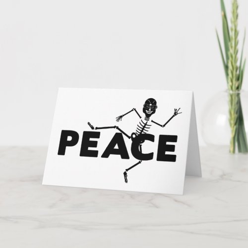 PEACE HUMOR NOTECARD SKELETON PEACE SYMBOL CARD