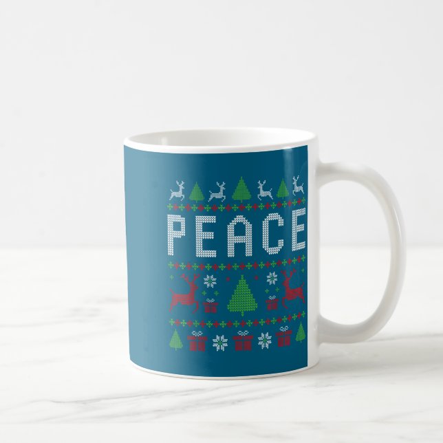 Peace I Come In Peace Couple Matching Ugly Christm Coffee Mug (Right)