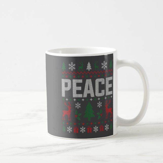 Peace I Come In Peace Couple Matching Ugly Christm Coffee Mug (Right)