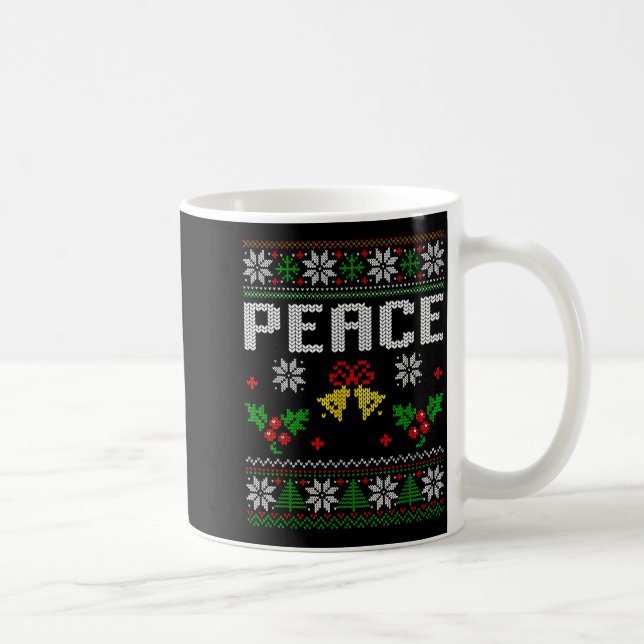 Peace I Come In Peace Couple Matching Ugly Christm Coffee Mug (Right)