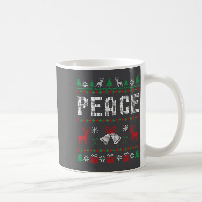 Peace I Come In Peace Couple Matching Ugly Christm Coffee Mug (Right)