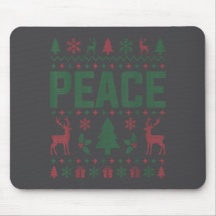 Peace I Come In Peace Couple Matching Ugly Christm Mouse Pad