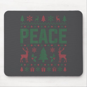 Peace I Come In Peace Couple Matching Ugly Christm Mouse Pad