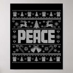 Peace I Come In Peace Couple Matching Ugly Christm Poster