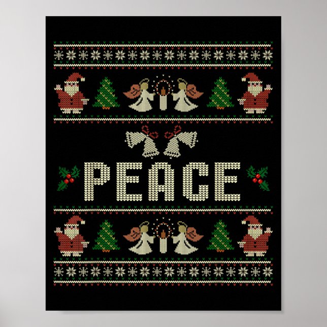 Peace I Come In Peace Couple Matching Ugly Christm Poster (Front)
