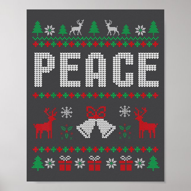 Peace I Come In Peace Couple Matching Ugly Christm Poster (Front)