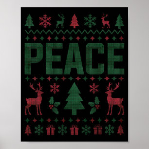 Peace I Come In Peace Couple Matching Ugly Christm Poster