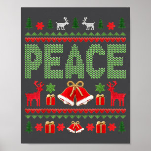Peace I Come In Peace Couple Matching Ugly Christm Poster
