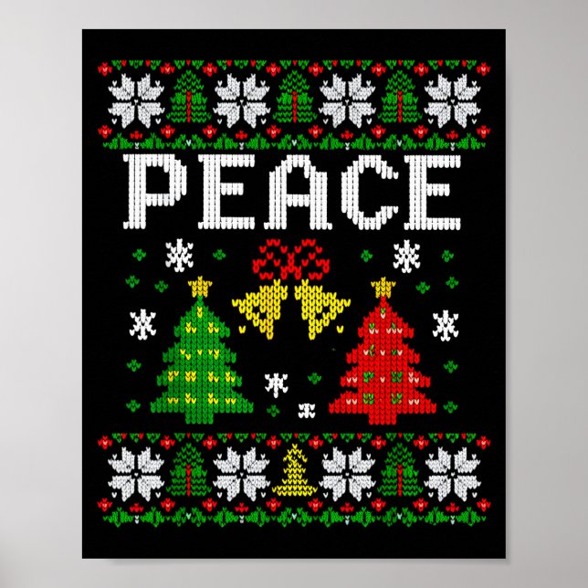 Peace I Come In Peace Couple Matching Ugly Christm Poster (Front)