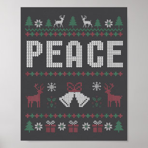 Peace I Come In Peace Couple Matching Ugly Christm Poster