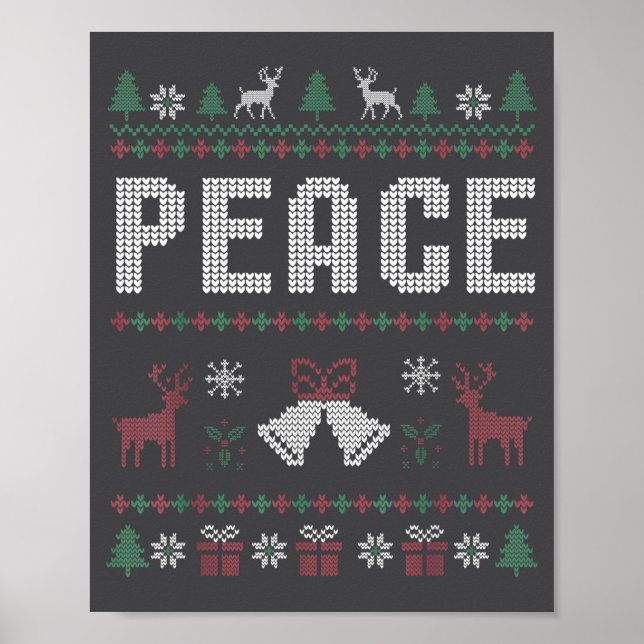 Peace I Come In Peace Couple Matching Ugly Christm Poster (Front)