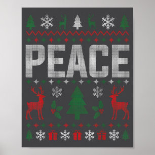 Peace I Come In Peace Couple Matching Ugly Christm Poster