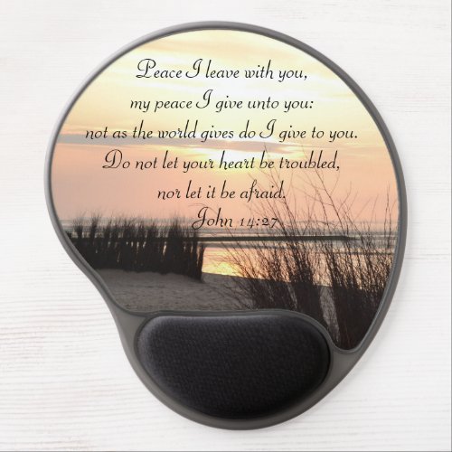 Peace I leave with you Bible Verse Ocean Sunset Gel Mouse Pad
