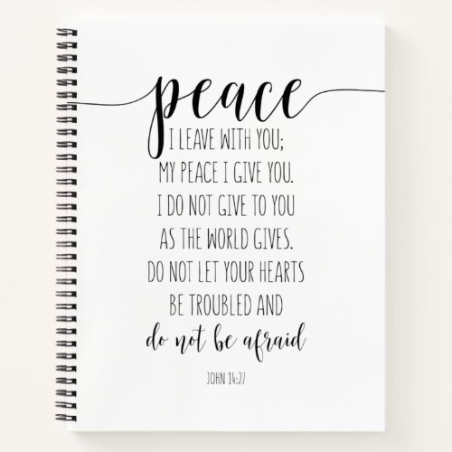 Peace I Leave With You John 1427 Notebook