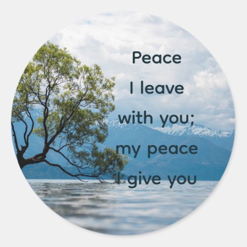 Peace I leave with you my peace  Bible Scripture Classic Round Sticker