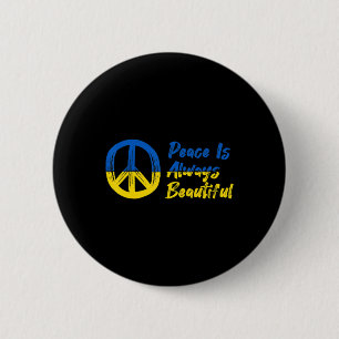 Peace I Stand With Ukraine Support Button