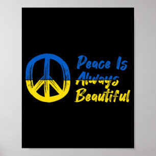 Peace I Stand With Ukraine Support Poster