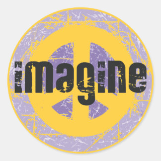 Peace - Imagine Peace Classic Round Sticker