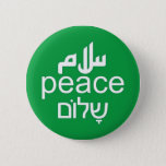 Peace In 3 Languages Button at Zazzle