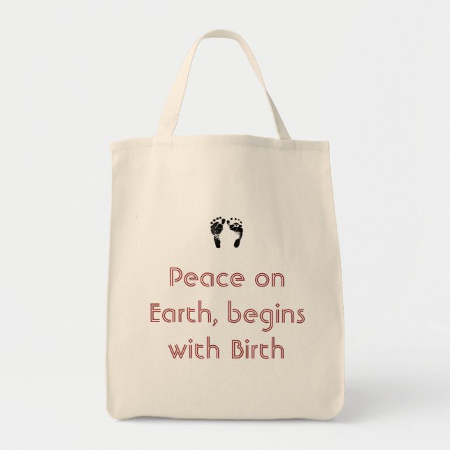 Peace in Birth Tote Bag (Front)