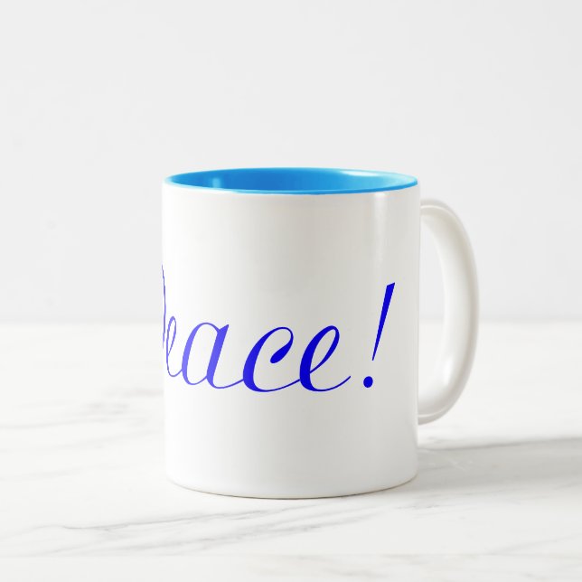 Peace in Blue Coffee Mug (Front Right)