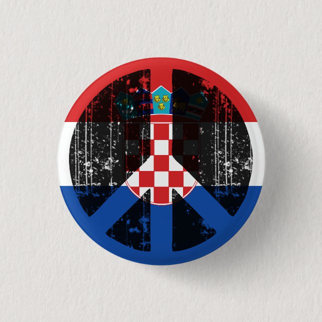 Peace In Croatia Pinback Button (Front)