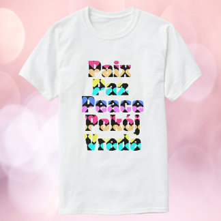 Peace in Different Languages Hearts Bright T-Shirt