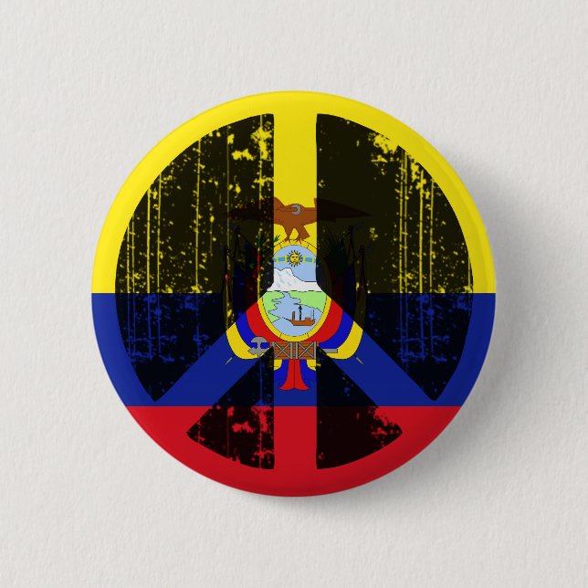 Peace In Ecuador Pinback Button (Front)
