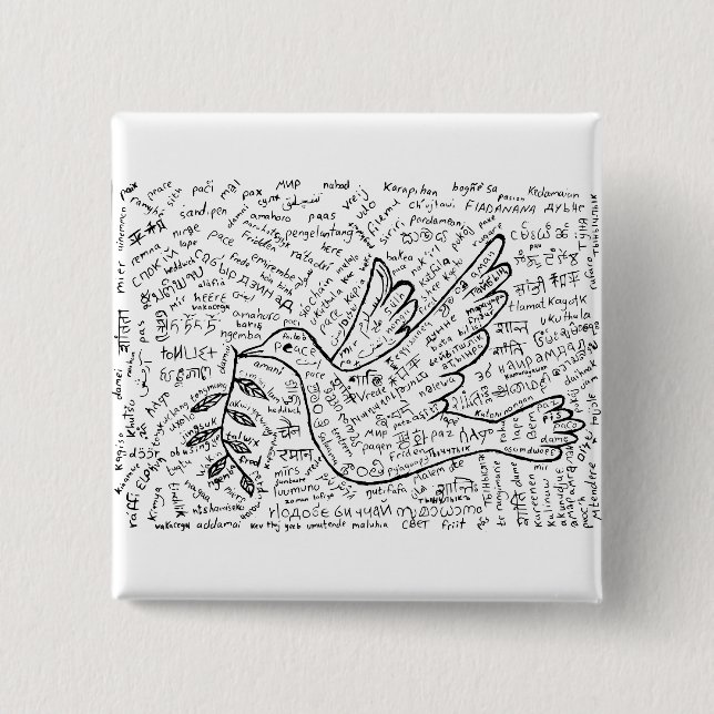 Peace in every language button (Front)