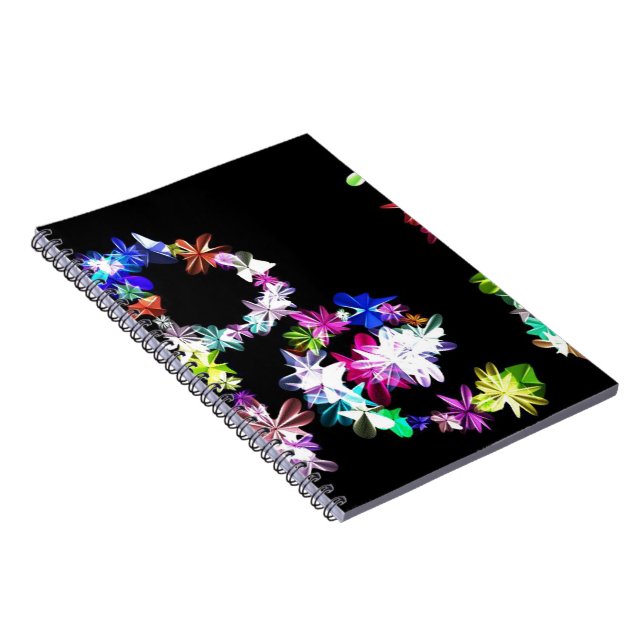 PEACE in Flowers Art Print Notebook (Right Side)