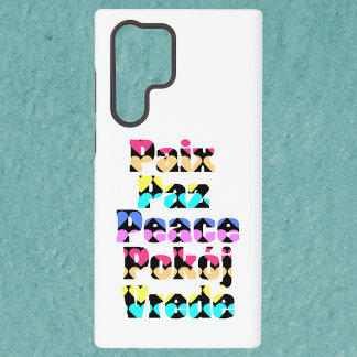 Peace in Foreign Languages Bright Hearts Samsung Galaxy S22 Ultra Case
