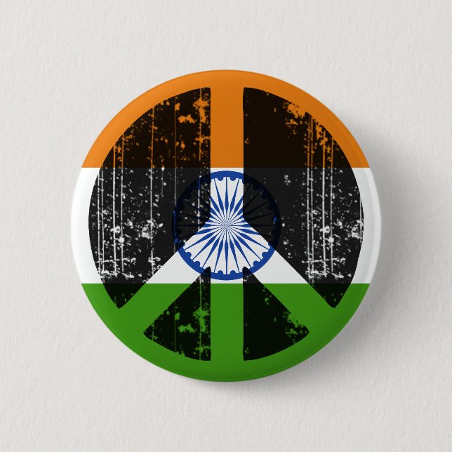 Peace In India Pinback Button (Front)